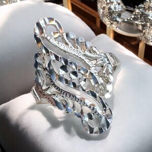 Sterling Silver Diamond Cut Filigree Ring (7.5)